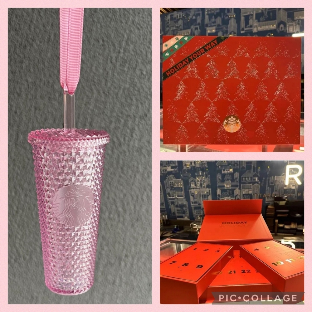 LAST ONE Starbucks Bling Pink Studded Keychain Ornament